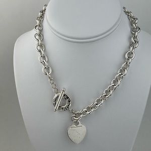 Vintage Tiffany & Co. 16”Sterling Silver Toggle Necklace with Heart Charm